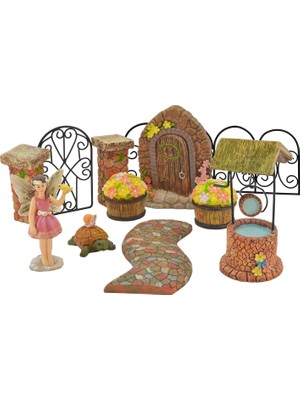 Arcadia Garden Products Pebble Lane Peri Bahçesi Seti, Poliresin, 11 Parça