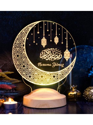 Dini Hediye Hilal & Kandil Tasarımlı Hediyelik Gece Lambasıled Lamba, Kandilli Ramazan Hediyeleri