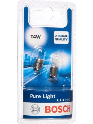 Bosch Ampul Pure Light 12V T4W 4 W BA9S Tekli Jiletin Paket 1987301023