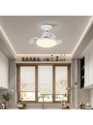 Dolunay Fanlı LED Ampul - 72W 7850 Lümen - 3 Renk Yanma Modlu (Beyaz, Gün Işığı, Natural) - Uzaktan Kumandalı, Cata Dimlenebilir Hayalet Pervaneli Tavan Vantilatörü ve Aydınlatma