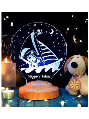 3D Korsan 3 Boyutlu Çocuk Bebek Hediyesi LED Lamba