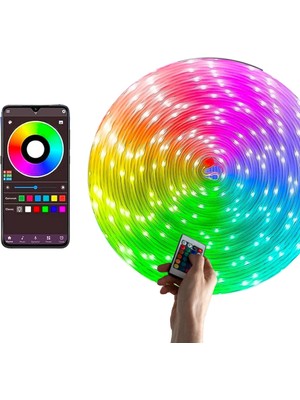 Amber LED Pixel Rgb Magic Peri Işık - 5V USB Girişli, Bluetooth Uygulamalı, Uzaktan Kumandalı, Müziğe Duyarlı, Suya Dayanıklı, Parti, Yılbaşı, Doğum Günü, Eğlence Için (10 Metre)