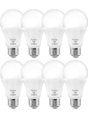 Telvesse 8 Adet 9W Beyaz LED E27 Ampul Tasarruflu Lamba 6500 K Beyaz Işık 800 Lümen 9W=60W