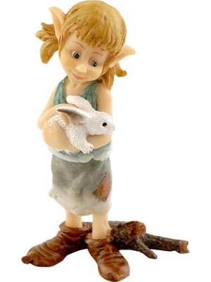 Top Collection Minyatür Peri Bahçesi ve Teraryum Peri Sarılan Tavşan Figürü