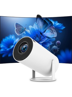 Mini Taşınabilir Projektör 4K 1080P Full Hd Android 11 ve Netflix ile Uyumlu, Wifi 6, Bt 5.0, 180° Dönme, Otomatik Trapez Düzeltmeli Küçük Ev Sineması Projektörü