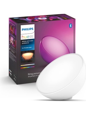 Philips Hue Go V2 Taşınabilir Akıllı LED Masa Lambası, Bluetooth Özellikli, Beyaz ve Renkli