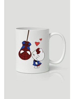 Moontime Alaçatı Hello Kitty - Spiderman Baskılı Kupa Bardak