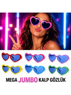 Mercora Tech Mega Jumbo Kalp Parti Gözlüğü – Renkli 12 Adet