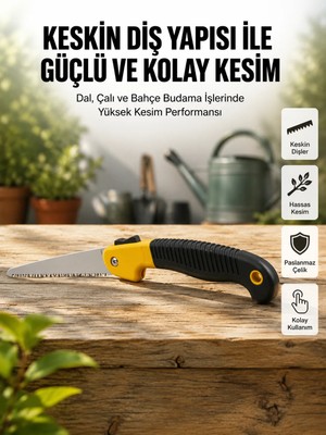 Pazarcan Ergonomik Saplı Katlanabilir Budama Testeresi