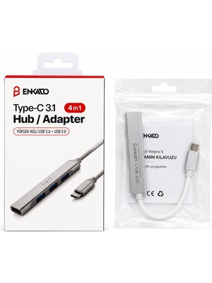 Ankaverse Type-C 3.1 Giriş 4ın1 USB Çoğaltıcı 4 Anahtarlı Port - Hı-Speed USB 3.0 - USB 2.0 Hub Adaptör EKD-TP50 (5286)