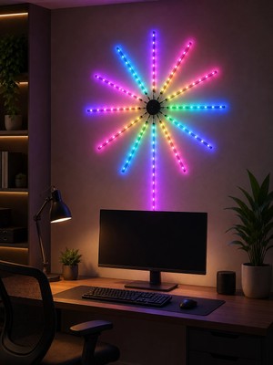 Vintessy Telefon Kontrollü Rgb Fireworks LED Işık Çok Renkli Dekoratif Duvar Lambası