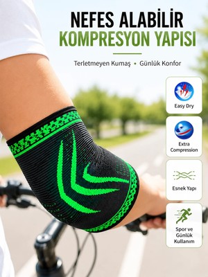 Pazarcan Spor Dirsekliği Dirsek Kompresyonlu Nefes Alabilir Esnek Destek Bandajı