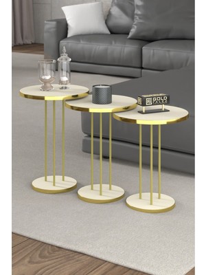 Ulu Pazarlama Gold Terra Zigon Krem Bej 3'lü