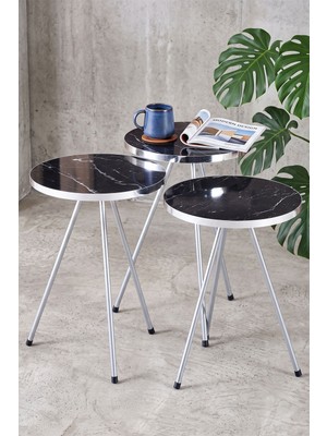 Ulu Pazarlama Gümüş Metal Zigon Bendir Siyah 3'lü
