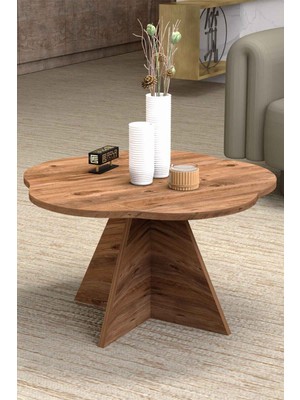 Ulu Pazarlama Çiçek Orta Sehpa Kahverengi 70 cm