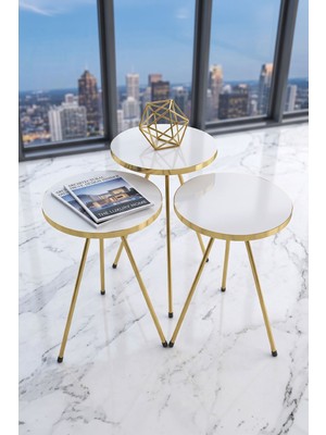 Ulu Pazarlama Gold Metal Düz Ayak Zigon Beyaz 3'lü