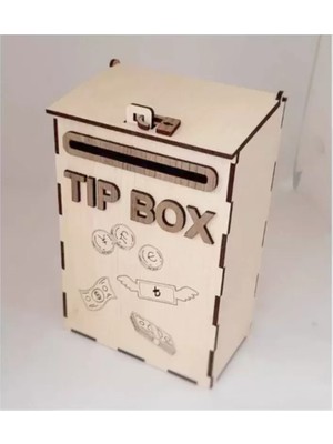 Bezos Kumbara Ahşap Posta Kutusu Tip Box Bahşiş Kutusu Tipbox