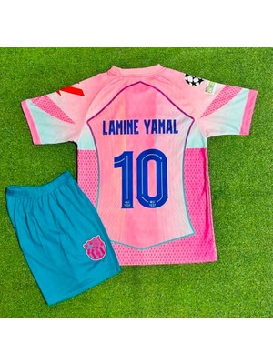 Mmt Spor Barcelona Lamine Yamal Yeni Sezon Pembe Futbol Çocuk Forması 2li Seti Pink