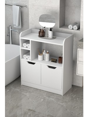 Bezos Çok Amaçlı Banyo Dolabı Beyaz 86 cm