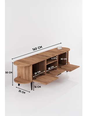 Ulu Pazarlama Mira Tv Sehpası Suntalam Siyah 160X35 cm