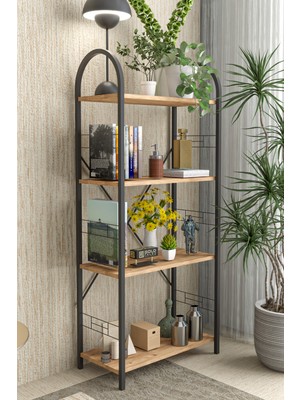 Bezos Metal Kitaplık Kahverengi 150 cm
