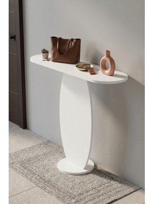 Ulu Pazarlama Dresuar Modern Dekoratif Antre Konsolu Giriş Hol Koridor Salon Konsol Masası 7033 Beyaz