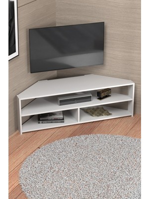Bezos Köşe Tv Ünitesi Beyaz 140 cm