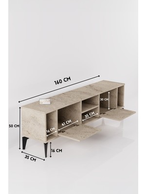 Ulu Pazarlama Linya Tv Sehpası Suntalam Ekru 160X35 cm