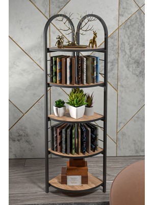 Bezos Metal Köşe Kitaplığı Atlantik Çam