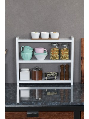 Bezos 3 Raflı Tezgah Organizeri Beyaz