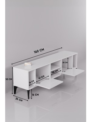 Ulu Pazarlama Linya Tv Sehpası Suntalam Beyaz 160X35 cm