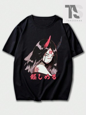 Tarzsokak Anime Erkekler Japon Harf ve Şekil Grafik Tişört