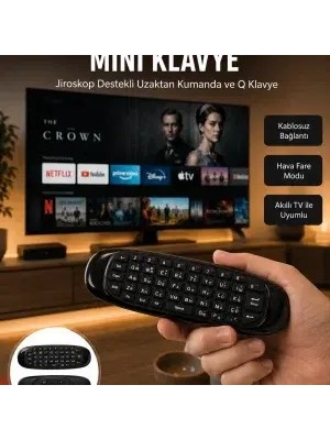 Pazarcan 3’ü 1 Arada Hava Mouse Mini Klavye Kumanda Yeni Nesil