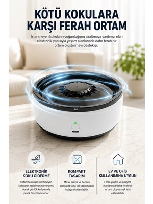 Ototechparca Küllük Duman Giderici Temizlenebilir Elektronik Pilli