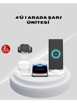 Fırsatkolik Mey Ithalat® Kablosuz Şarj Istasyonu 4’ü 1 Arada iPhone Watch ve Airpods Uyumlu