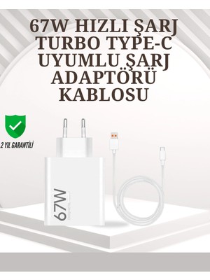 Fırsatkolik Mey Ithalat® Type-C Uyumlu 67W Turbo Hızlı Şarj Aleti Akıllı Koruma Sistemli