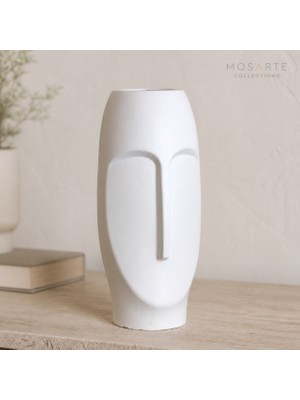 Mosarte Stoneface Series Minimalist Soyut Yüz Vazo / Heykel – Modern Dekoratif Obje