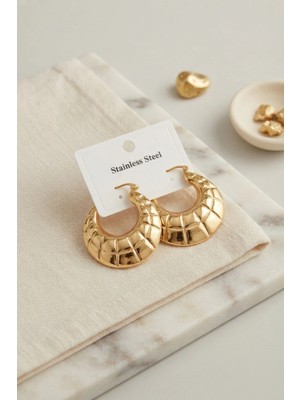 sbodurhome 316L Çelik Gold Renk Bohem Halka Model Küpe