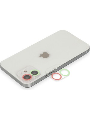 Fırsatkolik iPhone 11 Renkli Kamera Lens Koruma Cam - Yeşil-Pembe