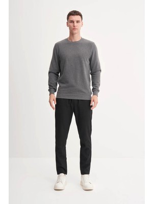 Cazador Slim Fit Selanik Örgü Antrasit Erkek Sweatshirt 56400