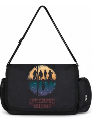 Sevbano Stranger Things Dizi Baskılı Unisex Okul, Spor, Ofis Çok Amaçlı Postacı Çantası