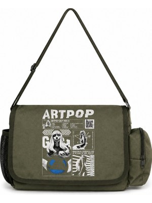 Sevbano Artpop Lady Gaga Şarkıcı Baskılı Unisex Okul, Spor, Ofis Çok Amaçlı Postacı Çantası