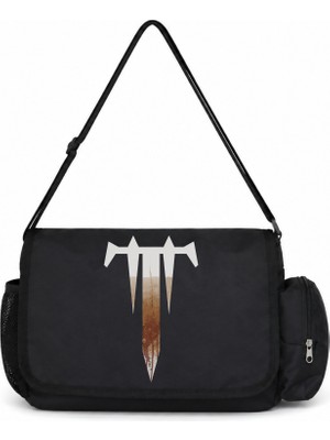 Sevbano Trivium Rock Metal Müzik Grubu Baskılı Unisex Okul, Spor, Ofis Çok Amaçlı Postacı Çantası