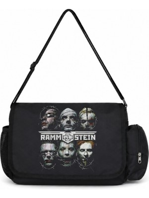 Sevbano Rammstein Rock Metal Müzik Grubu Baskılı Unisex Okul,spor,ofis Çok Amaçlı Postacı Çantası