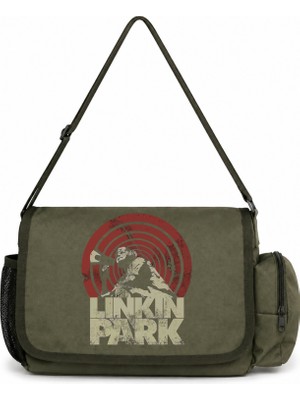 Sevbano Linkin Park Rock Metal Müzik Grubu Baskılı Unisex Okul, Spor, Ofis Çok Amaçlı Postacı Çantası