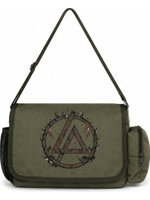 Sevbano Linkin Park Rock Metal Müzik Grubu Baskılı Unisex Okul, Spor, Ofis Çok Amaçlı Postacı Çantası