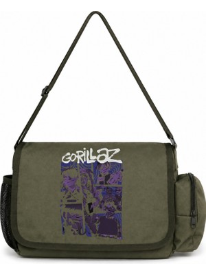 Sevbano Gorillaz Rock Metal Müzik Grubu Baskılı Unisex Okul, Spor, Ofis Çok Amaçlı Postacı Çantası