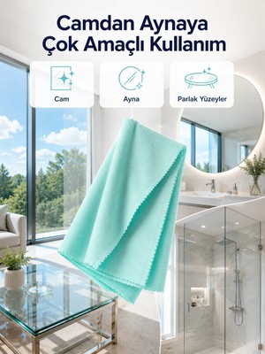 Fiberliz 40X60 Mikrofiber Cam Temizlik Bezi Iz ve Tüy Bırakmayan Profesyonel Cam Silme Bezi