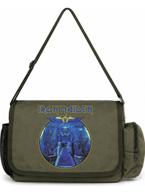 Sevbano Iron Maiden Rock Metal Müzik Grubu Baskılı Unisex Okul, Spor, Ofis Çok Amaçlı Postacı Çantası