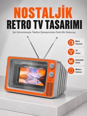Fiberliz 12 Inç Telefon Ekran Büyütücü Retro Tv Tasarımlı Hd Fresnel Lens Taşınabilir Mobil Ekran Büyütücü